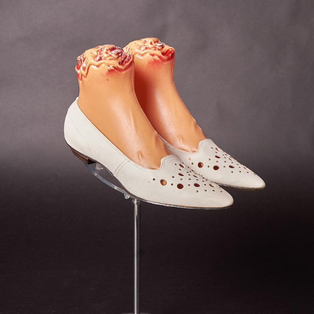Vintage 1970s White Studded and Cut Out Flats Shoes